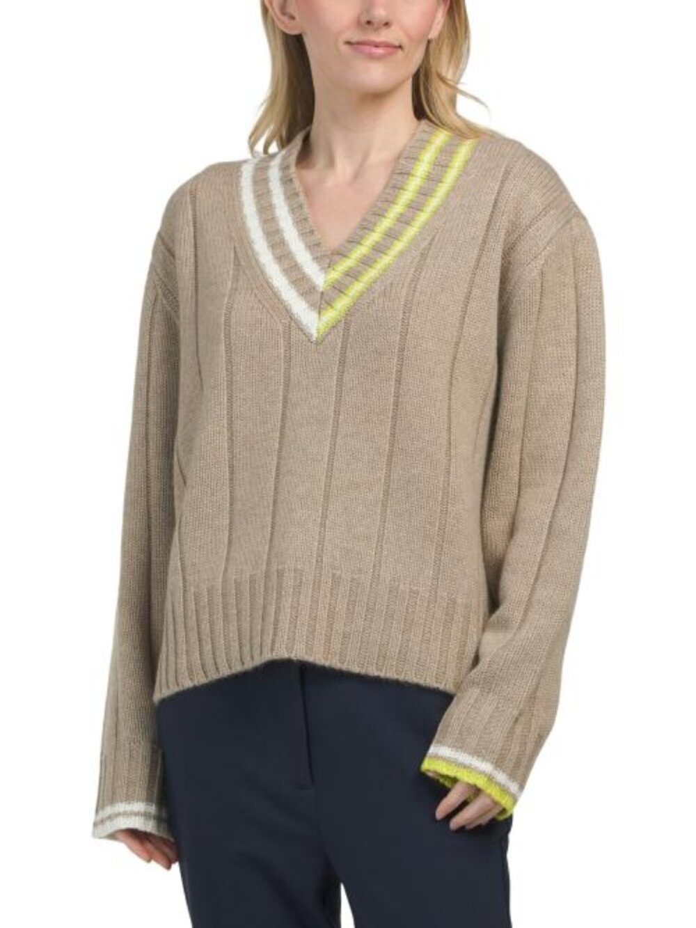 G/FORE Cashmere And Wool Blend Ribbed Cricket Sweater